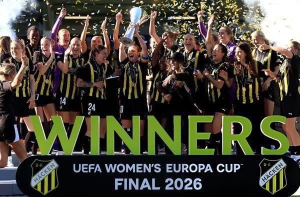 BK Häcken win the inaugural UEFA Women's Europa Cup, beating Hammarby in an all-Swedish final