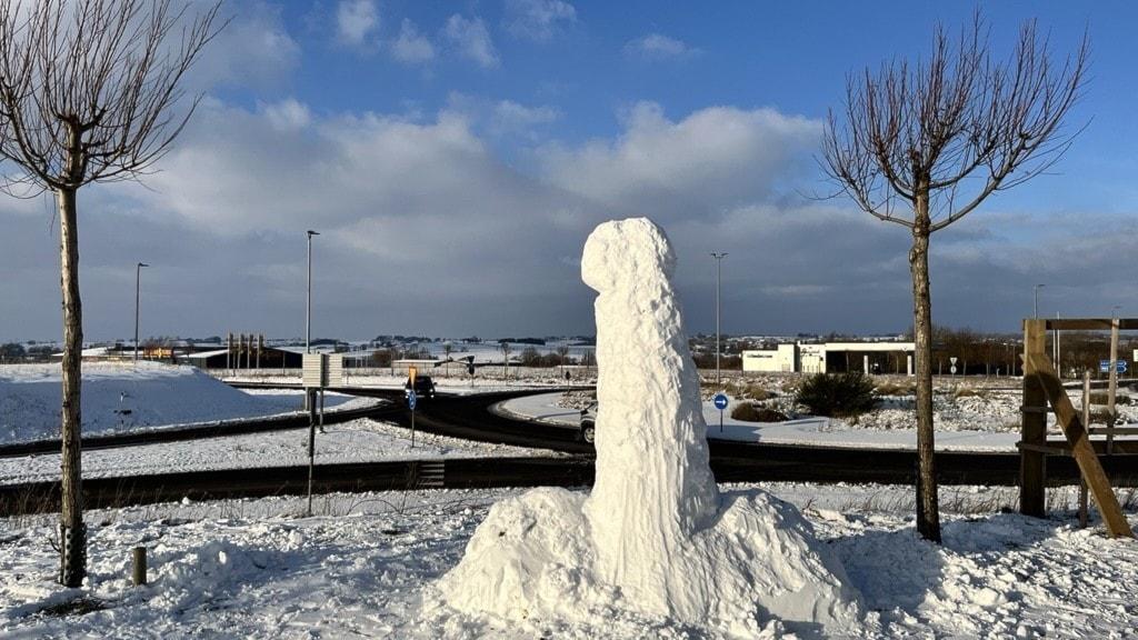 Enorm snöpenis – oväntade motivet i skånska vintern - P4 Kristianstad